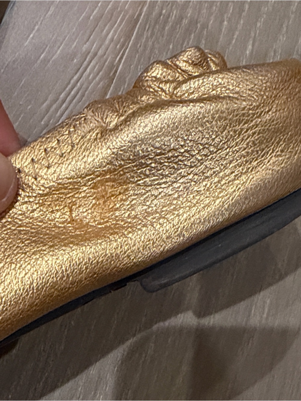 Tory Burch Metallic Gold Logo Ballet Flat - 9.5 - Reva - Picture 5 of 5